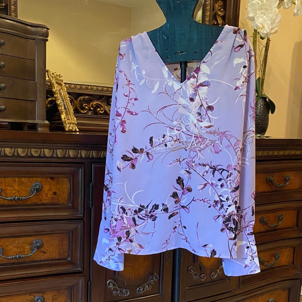 Worthington Purple Floral Blouse